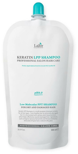 LADOR Шампунь Бессульфатный Протеиновый с кератином 500мл Keratin LPP Shampoo