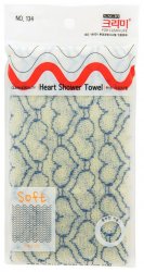Clean&Beauty Мочалка для душа 28*95см Cleamy Heart  Shower Towel