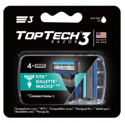 TopTech Razor 3 Сменные кассеты 4шт (Fits, Gillette Mach3)
