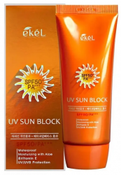 EKEL Солнцезащитный крем с экстрактом алоэ UV Sun Block SPF50+PA+++ 70мл