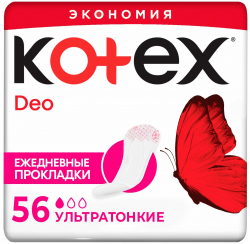 Kotex Прокладки ежедневные Deo Ультратонкие 56шт.