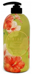 Jigott Парфюмированный гель для душа с экстрактом Гибискуса Hibiscus Parfume Body Wash 750мл