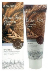 3W CLINIC Пенка для умывания на основе коричневого риса 100мл Brown Rice Cleansing Foam