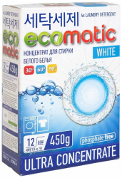 Ecomatic Концентрированный стиральный порошок для белого белья White 450г