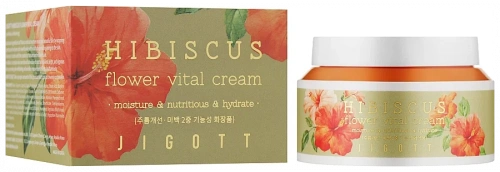 Jigott Крем для лица с экстрактом Гибискуса 100мл Hibiscus Flower Vital Cream