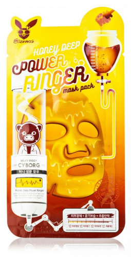 ELIZAVECCA Тканевая маска д/лица Медовая Honey DEEP POWER Ringer mask pack, 1 шт