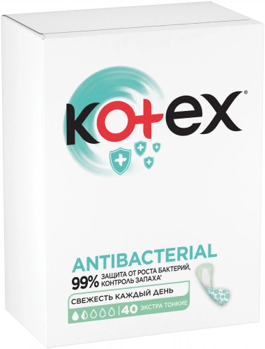 Kotex Прокладки ежедневные Antibacterial Экстра тонкие 40шт.