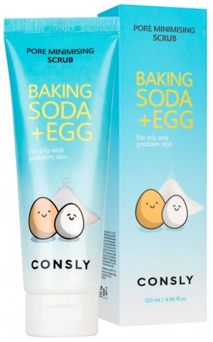 Consly Скраб для лица с содой и яичным белком 120мл Baking Soda Egg Pore Minimising Scrub