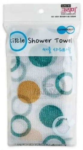 Clean&Beauty Мочалка для душа 28*95см Circle Shower Towel