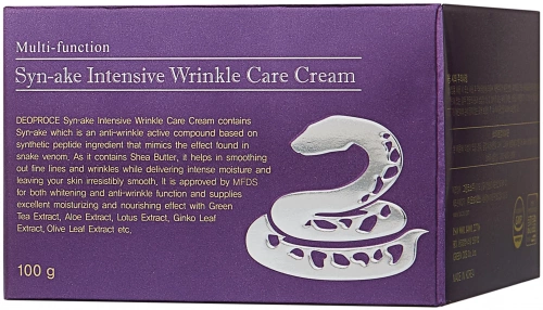 Deoproce Интенсивный крем со змеиным ядом 100мл Syn-ake Intensive Wrinkle Care Cream