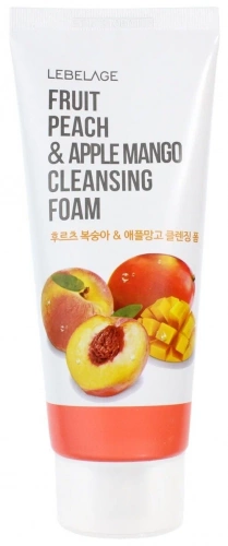 Lebelage Пенка для умывания с Персиком и Манго Fruit Peach&Apple Mango Cleansing Foam 100мл