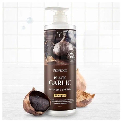 Deoproce Black Garlinc Shampoo Интенсивный шампунь от выпадения с экстрактом черного чеснока 1000мл