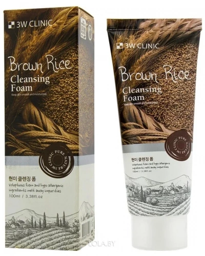 3W CLINIC Pure Nature Пенка для умывания на основе коричневого риса 100мл Brown Rice Cleansing Foam