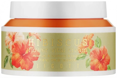 Jigott Крем для лица с экстрактом Гибискуса 100мл Hibiscus Flower Vital Cream