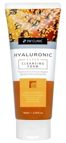 3W CLINIC Пенка для умывания Гиалуроновая кислота 180мл Hyaluronic Clear Cleansing Foam