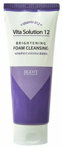 Jigott Vita Solution 12 Пенка для умывания Осветляющая Brightening Foam Cleansing 180мл